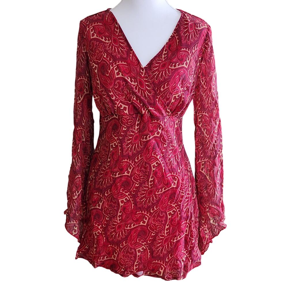 Y2K New York City Design Co Silk Paisley Lined Tunic Sz Sm